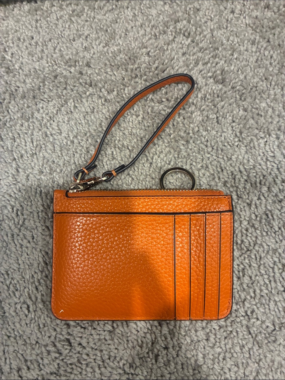 kate spade orange pebbled leather wristlet card holder - Picture 3 of 5